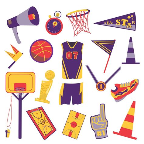 vector bundle of basketball objects activity 33056751 Vector Art at ...