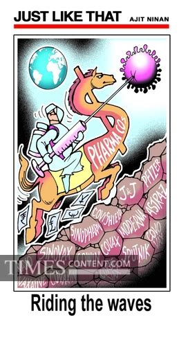 Pharmaceutical company Just like that Cartoon RIDING TH...