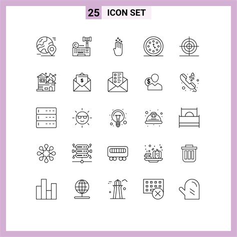 Group of 25 Lines Signs and Symbols for time clocks law clock gesture Editable Vector Design ...