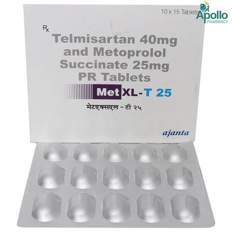Met XL T 25 Tablet 15's Price, Uses, Side Effects, Composition - Apollo ...