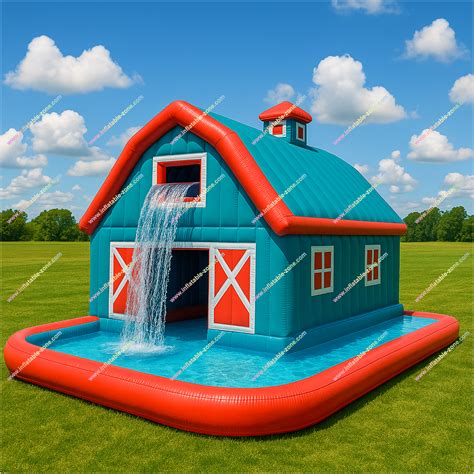 Inflatable Barn Pools Built-In Waterfalls Swimming Pool House Barn ...