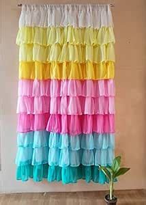 Buy Lykwe Full Ruffle multu Color Curtain (5 * 4) feet 2pcs Online at ...