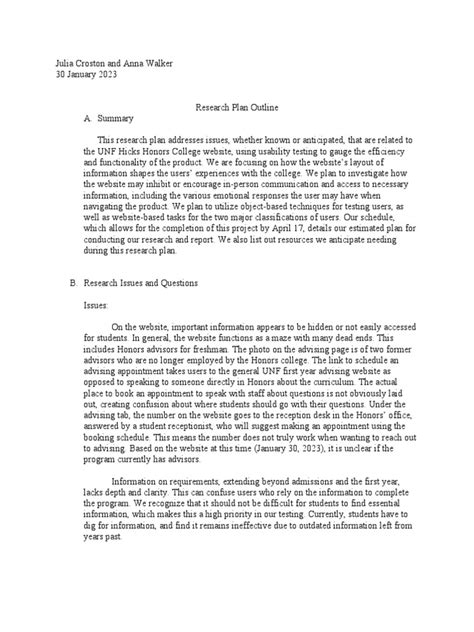 Image result for Example Research Project Outline