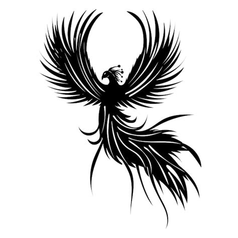 Phoenix bird on white background silhouette isolated vector | Premium ...