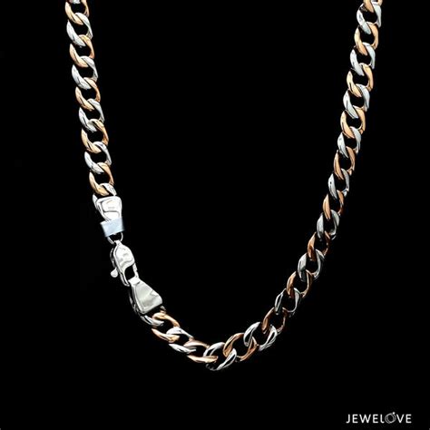 Jewelove™ Chains Men of Platinum | 6mm Platinum Rose Gold Heavy Chain ...