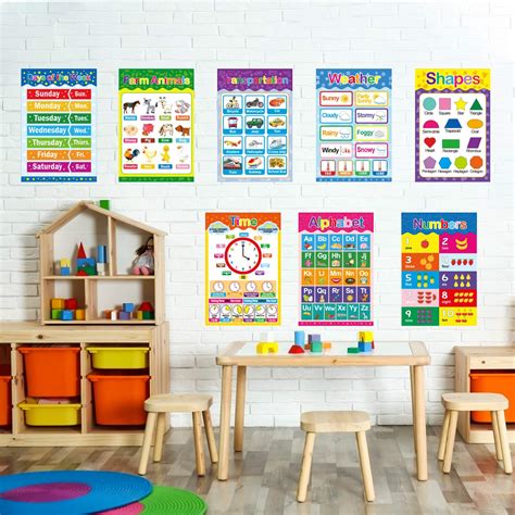 Yoklili Educational Preschool Posters for Toddlers and Kids Classroom ...