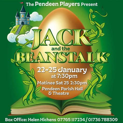 Pendeen Pantomime Jack and the Beanstalk Box office open. , Pendeen ...