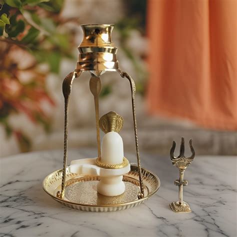 Buy Salvus APP SOLUTIONS Sacred Harmony: Marble Shivling with Brass ...