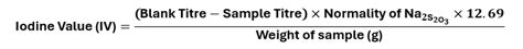 Iodine Value (IV): Definition | Significance | Principle | Equation