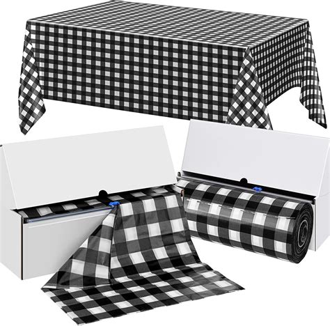Amazon.com: Vrisssot Plastic Table Cover Roll:Disposable Tablecloth 54 ...