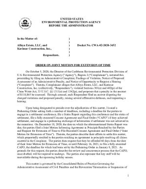 Fillable Online yosemite epa ALJ Docket: Alfaya Estate, LLC, and ...