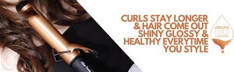 Alan Truman Hair Curler for Women with Argan Ceramic Coated Barrel for ...