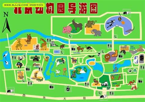 北京动物园导游图 - 北京地图 Beijing Maps - 美景旅游网