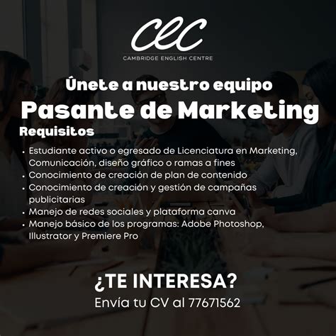 OPORTUNIDAD DE PASANTÍA ¡Estamos buscando un pasante en el área ...
