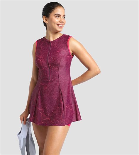 Buy Speedo Closedback All Over Printed Swimdress Essential Deep-Plum ...