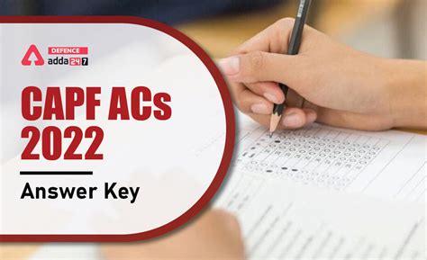 UPSC CAPF Answer Key 2022 for Paper1 & Paper 2, Set A, Set B, Set C, Set D