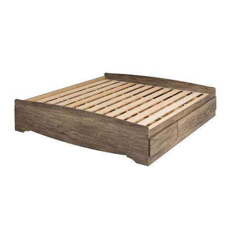Mate's Drifted Gray Frame King Platform Storage Bed | Ubuy India