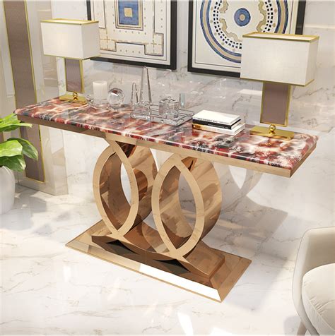 现代风格玄关桌 - GIACOMETTI CCT01 - PORTA ROMANA - 木质 / 玻璃 / 钢
