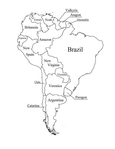 Labeled Map of South America - World Map with Countries