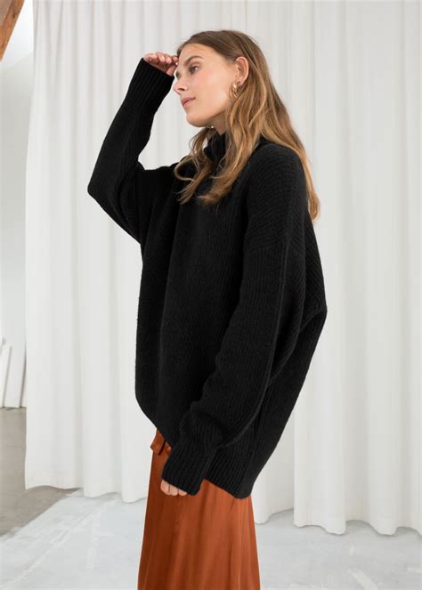 Model front image of Stories in black | Ladies turtleneck sweaters ...