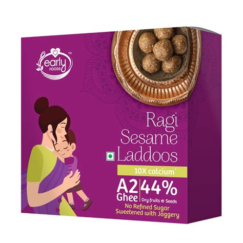 Early Foods Ragi Sesame Laddoo : A2 Ghee Ragi Til Laddu With Jaggery ...