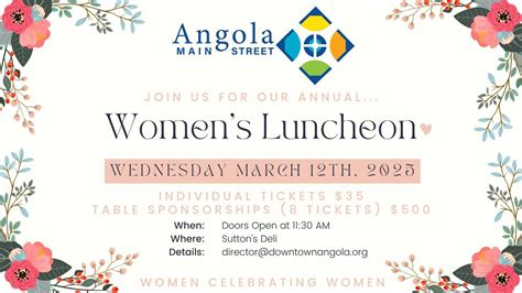 Angola Main Streets Annual Womens Luncheon, Sutton's Deli, Angola, 12 ...