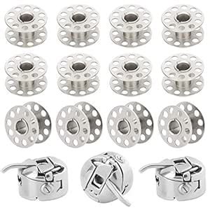 PAGOW 15pcs Metal Sewing Machine Bobbins Stainless Steel Home ...