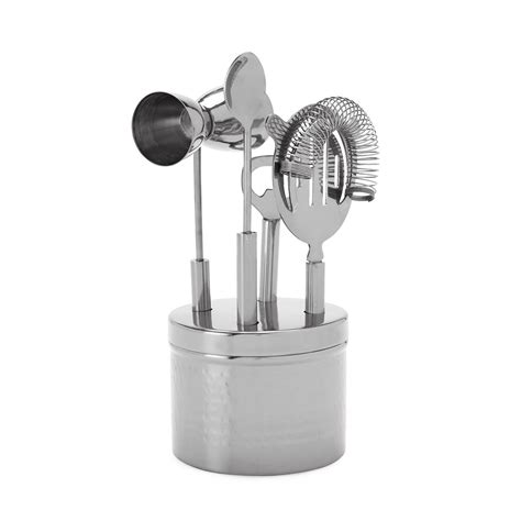 Shop Silver Hammered Metal Bar Tool Set with Base - at Best Price ...