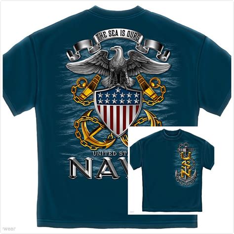 Us Navy Men'S T Shirt Military Usn American Flag Sailor Patriotic Blue ...