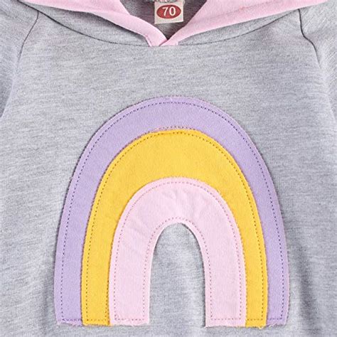 Buy Newborn Baby Girl Clothes Long Sleeve Hooded Sweater Rainbow ...