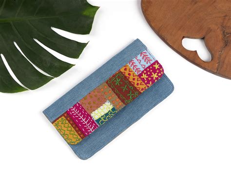 Blush Sashiko Wallet | Upcycled Blush Sashiko Wallet – REFASH
