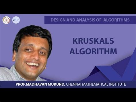 Kruskals algorithm Video Lecture - Algorithms - Computer Science ...