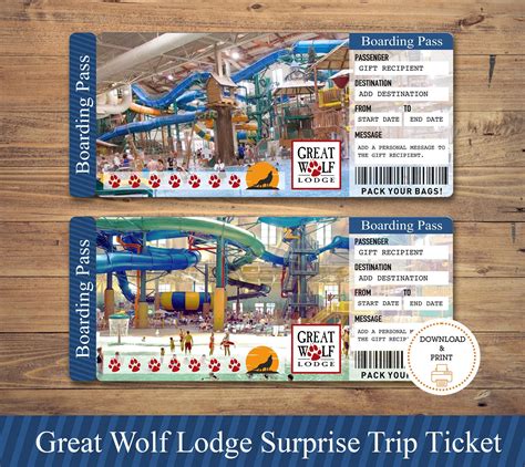 Great Wolf Lodge Surprise Trip Reveal Tickets, Printable Surprise Great Wolf Lodge Ticket ...