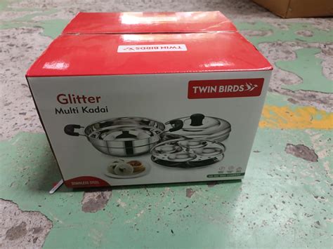 TWIN BIRDS Idli Maker/Cooker Stainless Steel Multi Kadai with Induction ...