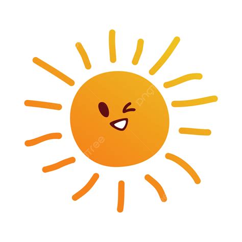 Cute Cartoon Sun With Shining Stripes, Sun Clipart, Cute Clipart ...