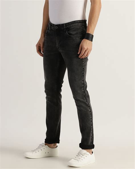 Buy Men's Black Washed Jeans Online at Bewakoof