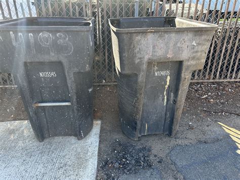 FREE (2) Toter 95 Gallon Trash Containers - Damaged w/o Lids for Sale ...
