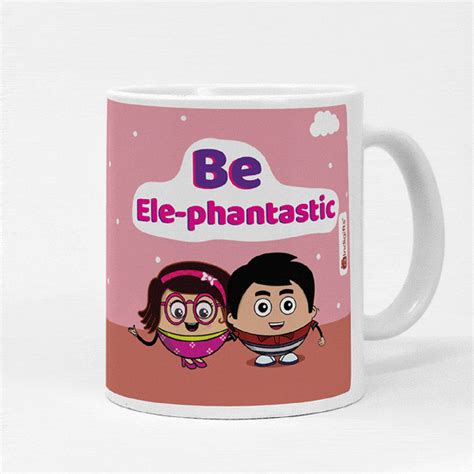 Jungle-Jalebi Be Ele-phantastic Kids Coffee Mug, Pink-325 ML – Indigifts