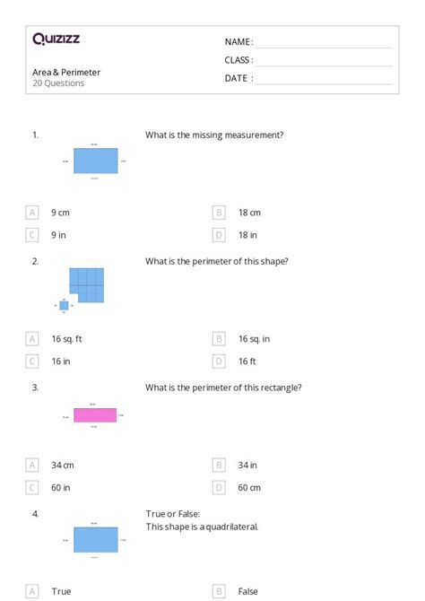 50+ Area worksheets for 5th Class on Quizizz | Free & Printable