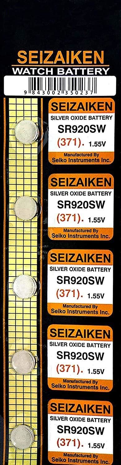LUBA® Seizaiken SR920SW (371) Silver Oxide Watch Battery - 5 Cell ...