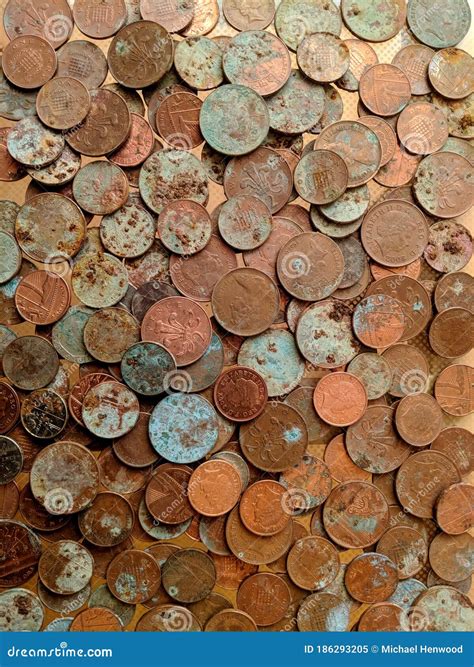 A Pile of Old, Tarnished, Corroded British Copper Coins Editorial Image ...