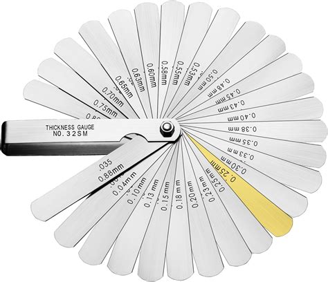 Spurtar Universal Stainless Steel Feeler Gauge 32 Blades Metric ...