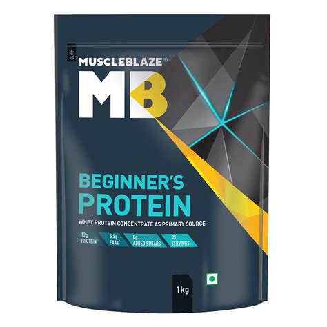 MuscleBlaze Beginner's Whey Protein (Chocolate, 1 kg / 2.2 lb) No Added ...