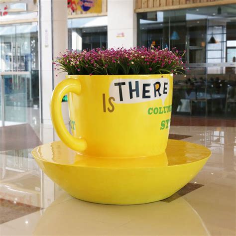 创意美陈玻璃钢咖啡杯茶杯休闲座椅雕塑广场公共商场休息凳等候椅-阿里巴巴