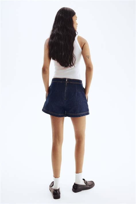 Denim skort - Dark denim blue - Ladies | H&M IN