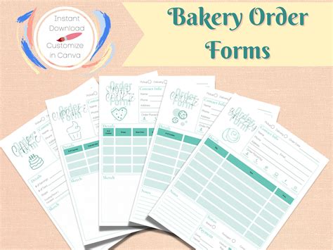 Bakery Order Form 的图像结果