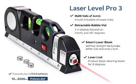 Laser Level Tool with Built-In Spirit Level, Horizontal Vertical Cross ...
