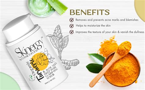 Buy Cosmetofood Skinergy Organic Turmeric Scrub with Aloe Vera Extracts ...