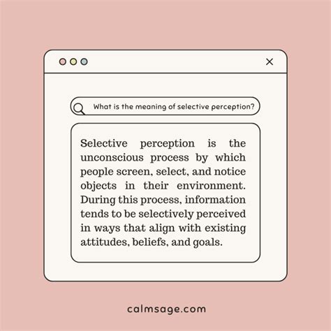 Image result for Selective Perception Examples