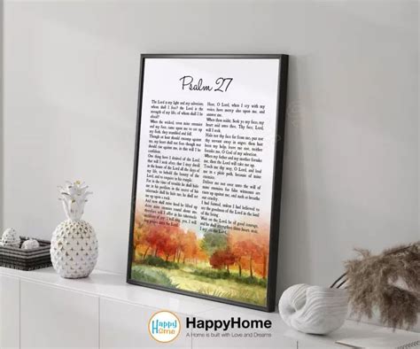Kna Prints - Psalm 27 Kjv Bible Verse Wall Art Christian Scripture ...